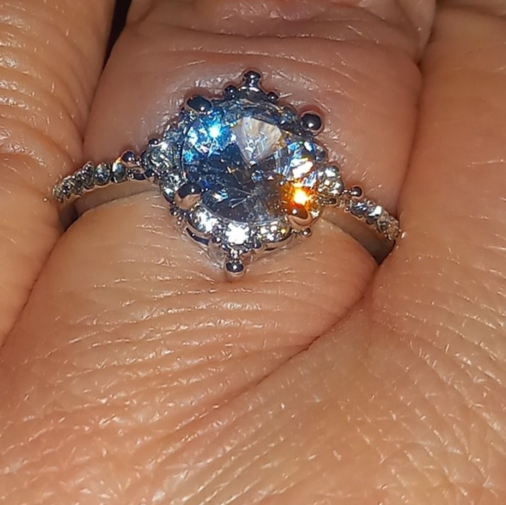 White Gold Diamond Engagement Ring Size 9